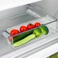 thumbnail image 1 of Large Refrigerator Food Storage Box with Lid, Airtight Sealed Fresh Container for Vegetables Fruit and Meat, Stackable Transparent PET Storage Bin with Divider for Kitchen, 1 of 6