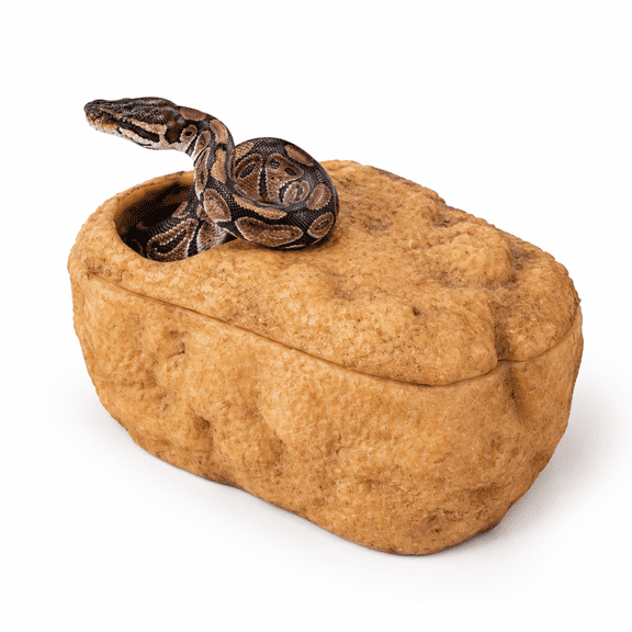 Large Reptile 3-in-1 Habitat Cave for Ball Pythons, Geckos, Corn Snakes, and Lizards