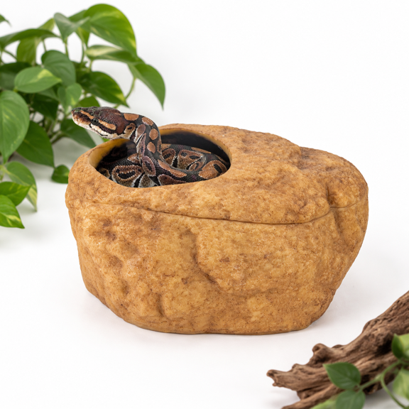 Large Reptile 3-in-1 Habitat Cave for Ball Pythons, Geckos, Corn Snakes