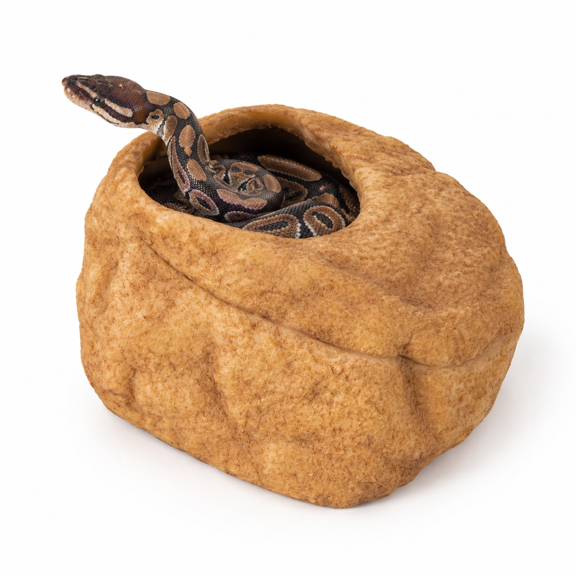 Large Reptile Cave, 3-in-1 Habitat Decor for Ball Pythons, Geckos, Corn Snakes, and Lizards