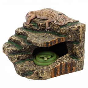 Large Reptile Hide Shale Scape Step Ledge, Reptile Cave Hideout, Bearded Dragons Accessories, Basking Rocks for Bearded Dragons