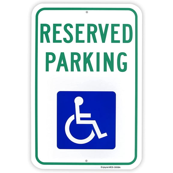 Large Reserved Handicap Parking Sign, 18"x 12".040 Aluminum Reflective, Rust Free, UV Protected and Weatherproof