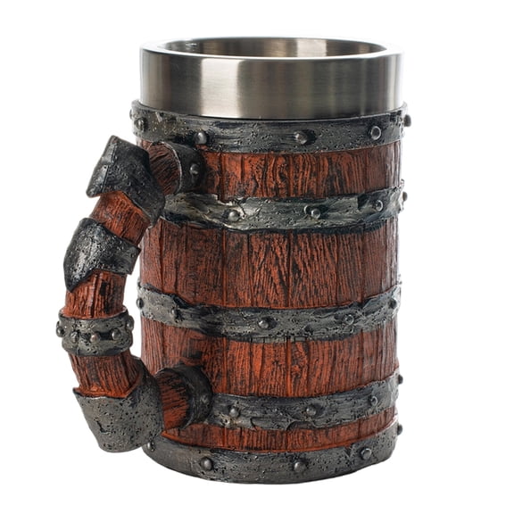 Large Resin Glass Double Walled Construction Cup Drinking Mug with Handle For Hot Cold Beverages