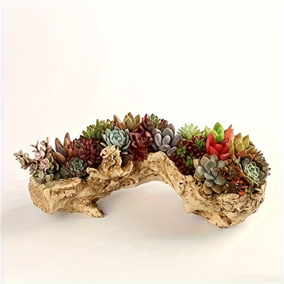 Large Resin Succulent Planter with Imitation Tree Head, Suitable for Deadwood Plants