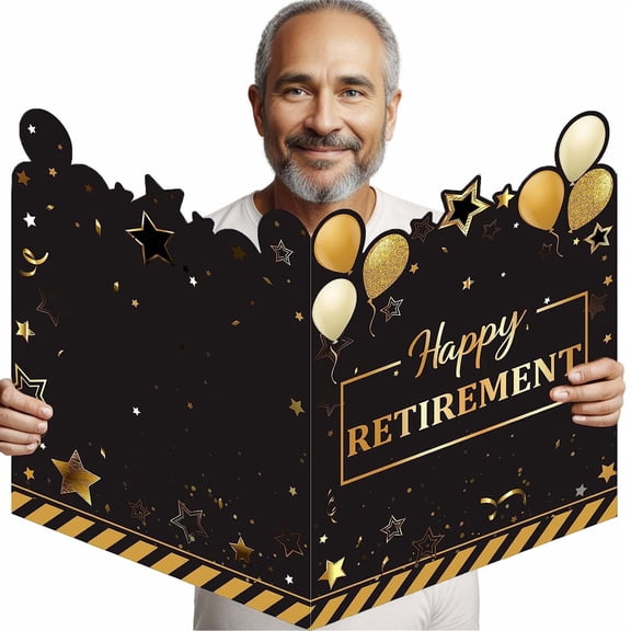 Large Retirement Greeting Card 13 x 9 Inch Plastic Giant Guest Book Jumbo Happy Retirement Card Big Oversize Guest Book for Women Men Party Decorations Supplies