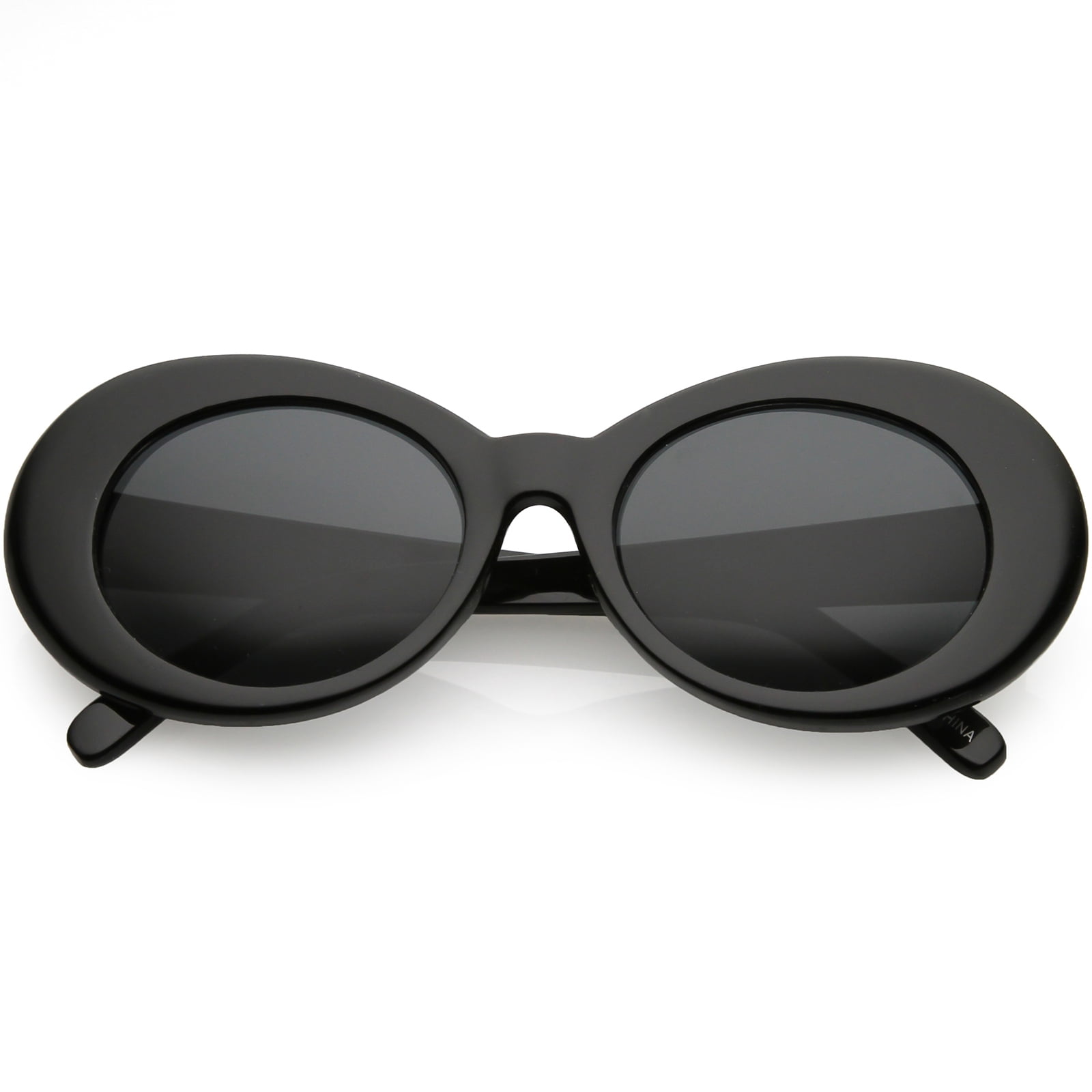 Large Retro Mod Oval Sunglasses Thick Frame Wide Arms  display picture 1