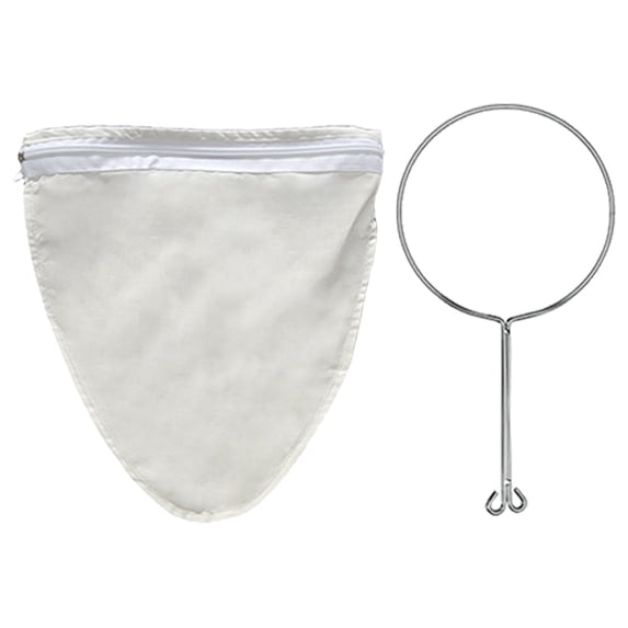 Large Reusable Coffee Filter, Traditional Thai-Style Cloth Coffee and Tea Strainer Sock with Metal Handle, Pour-Over Coffee Dripper for Cold Brew and Hot Coffee