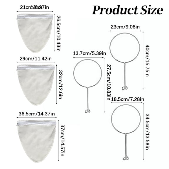 Large Reusable Coffee Tea Filter Traditional Thai Cloth Strainer Metal Handle Pour Over Dripper