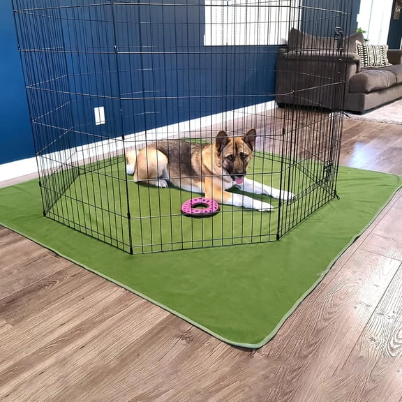 Large Reusable Dog Mat for Floor 1PCS Fast Absorbent Pet Whelping Pads Puppy Playpen Mat for Incontinence Non-Slip Washable Pee Pads for Dogs (72"x72"-Green)
