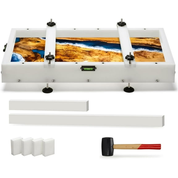Large Reusable Epoxy Resin Mold 24x12x3 Inches, Adjustable & Leak-Proof Design, Heavy Duty Silicone Form for River Tables, Coffee Tables, Trays, Cutting Boards, DIY Resin Casting Projects