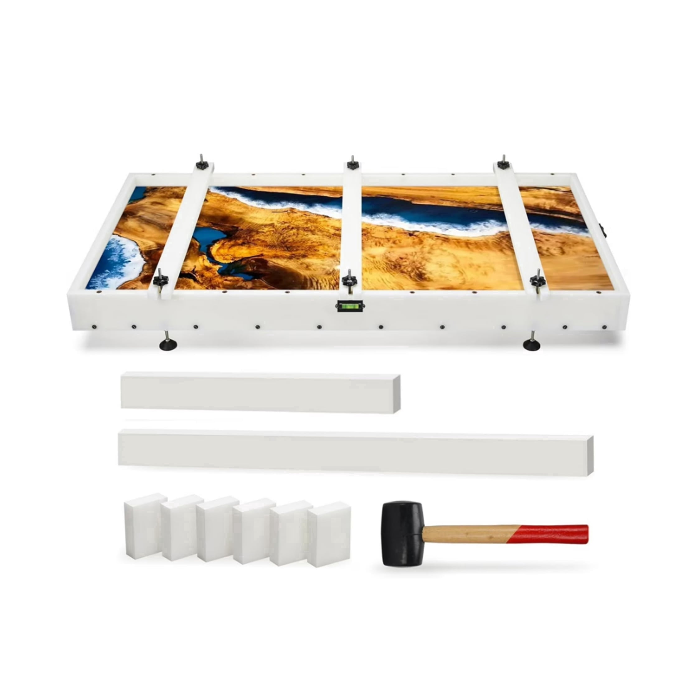 Large Reusable Epoxy Resin Mold 36x18x3 Inches, Adjustable & Leak-Proof Design, Heavy Duty Silicone Form for River Tables, Coffee Tables, Trays, Cutting Boards, DIY Resin Casting Projects