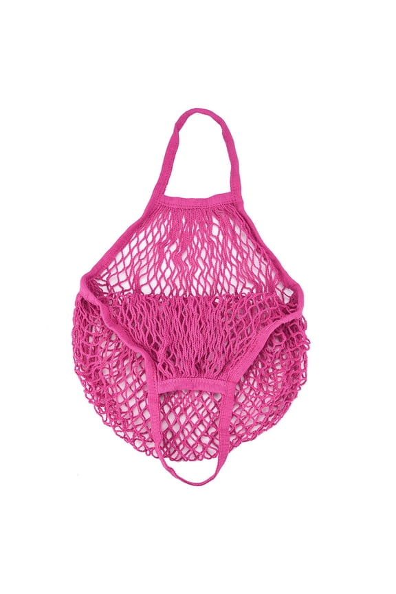 Large Reusable Mesh Grocery Bag - Eco Friendly Shopping & Produce Storage Sack for Market/Fruits/Toys (15" Expandable, Washable)