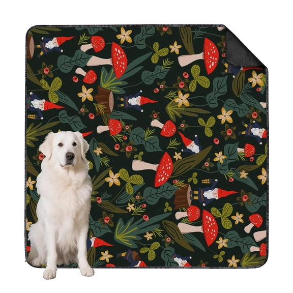 Large Reusable Potty Pads Featuring Foliage Illustrations, Washable Mat with Grip Backing for Puppy Pads and Home Floors (Plant patterns, 72"x72")