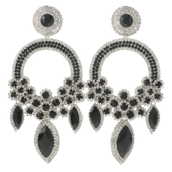 Large Rhinestone Chandelier Earrings