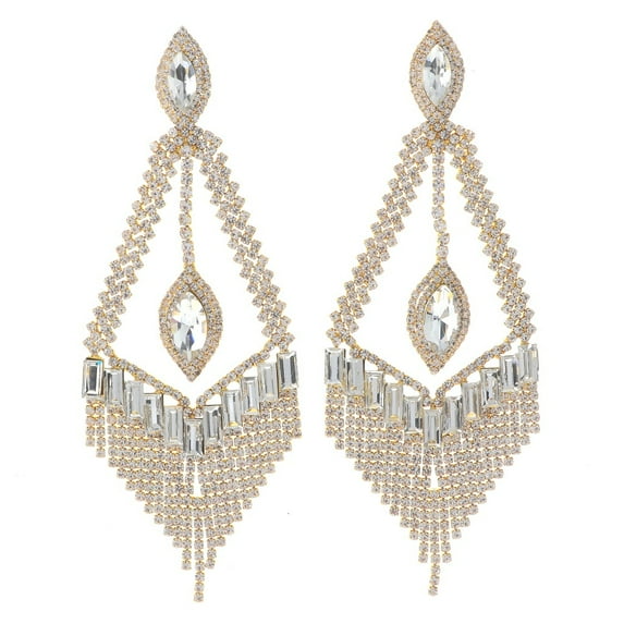 Large Rhinestone Chandelier Earrings