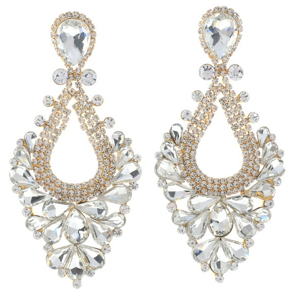 Large Rhinestone Chandelier Earrings