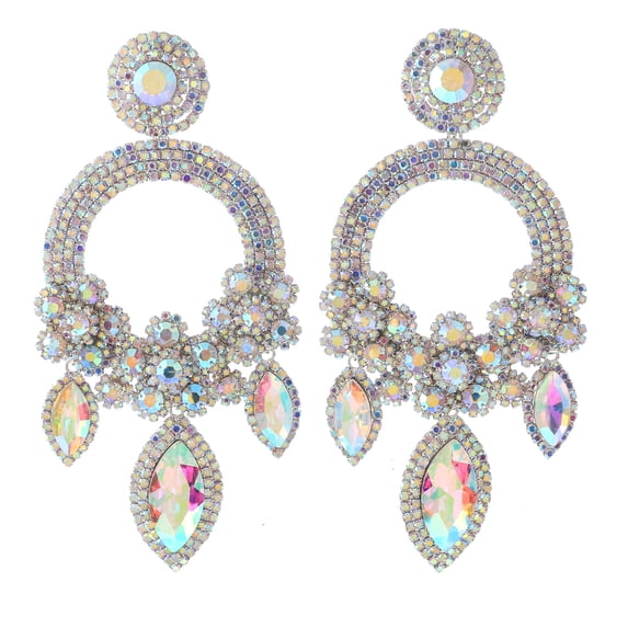 Large Rhinestone Chandelier Earrings
