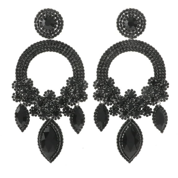 Large Rhinestone Chandelier Earrings