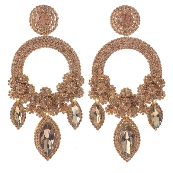 Large Rhinestone Chandelier Earrings