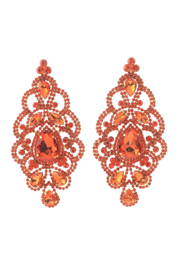 Large Rhinestone Drop Earrings