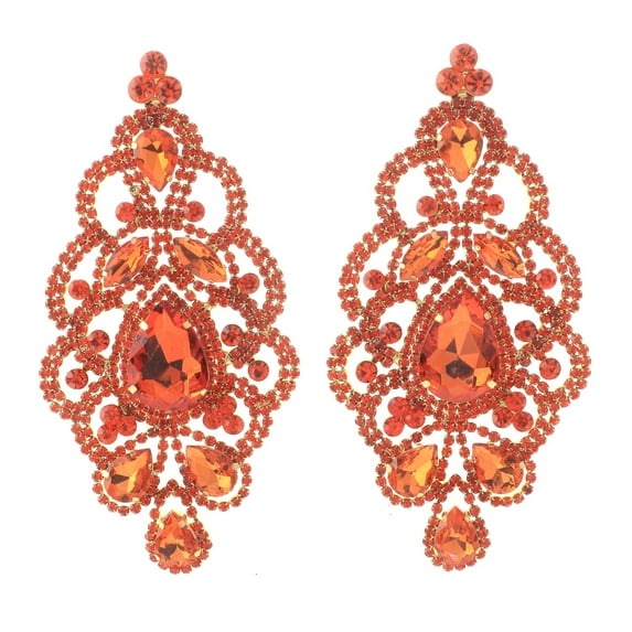 Large Rhinestone Drop Earrings