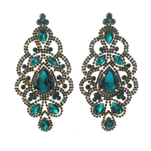 Large Rhinestone Drop Earrings