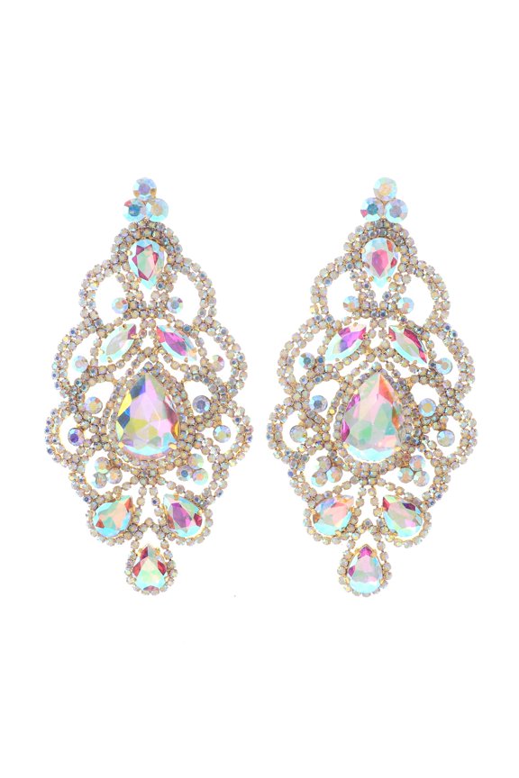 Large Rhinestone Drop Earrings