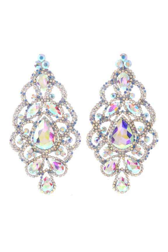 Large Rhinestone Drop Earrings