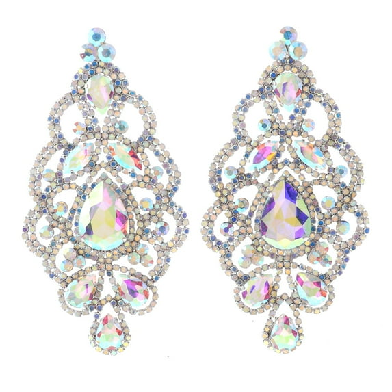 Large Rhinestone Drop Earrings