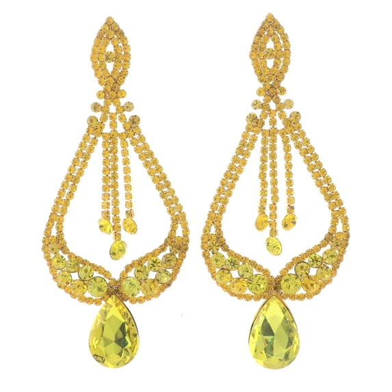Large Rhinestone Drop Earrings