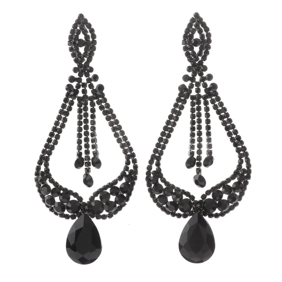 Large Rhinestone Drop Earrings