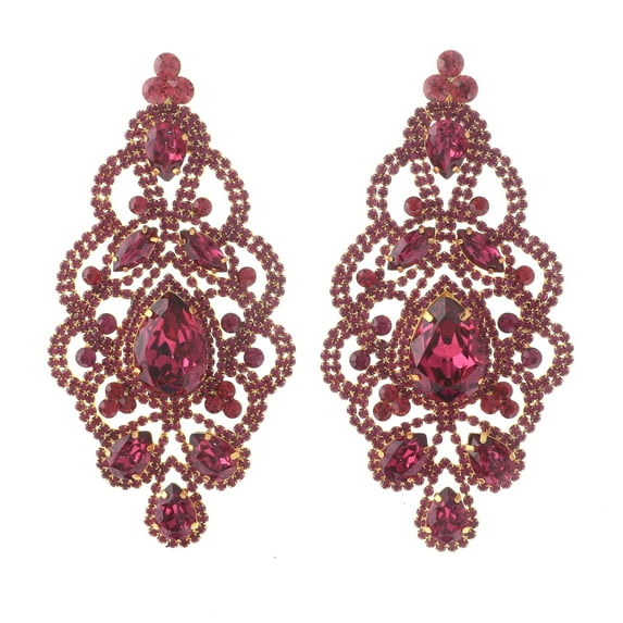 Large Rhinestone Drop Earrings