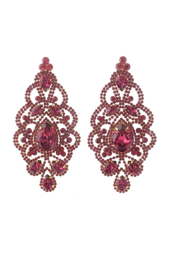 Large Rhinestone Drop Earrings