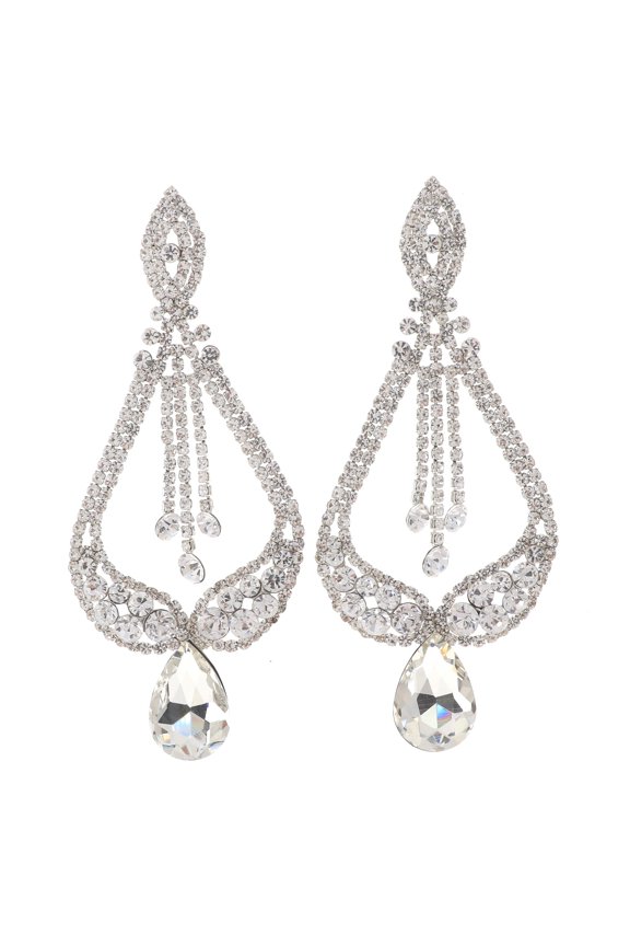 Large Rhinestone Drop Earrings