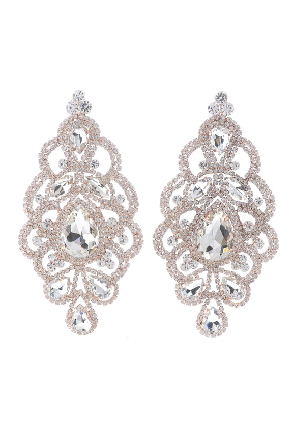 Large Rhinestone Drop Earrings