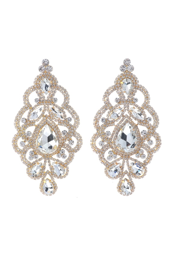 Large Rhinestone Drop Earrings