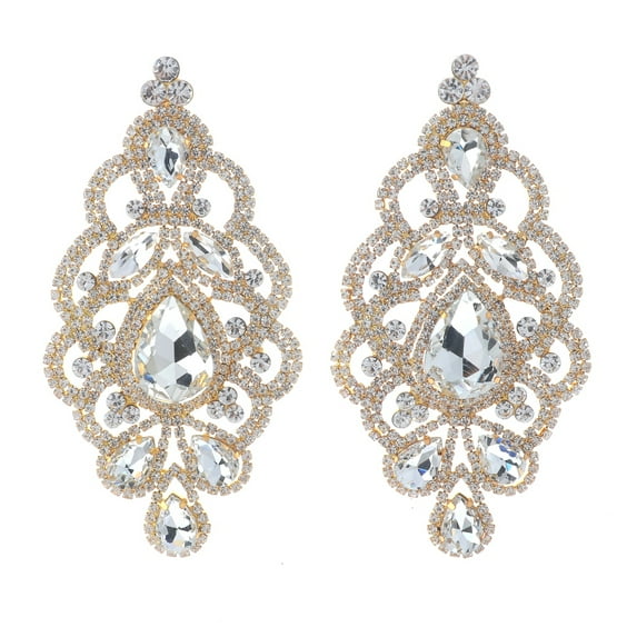 Large Rhinestone Drop Earrings