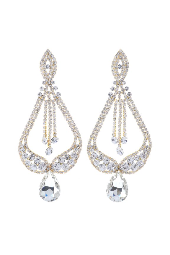 Large Rhinestone Drop Earrings