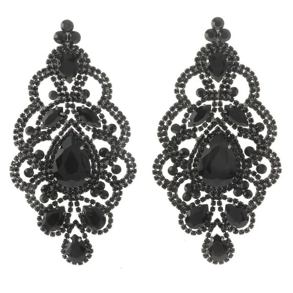 Large Rhinestone Drop Earrings