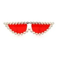 thumbnail image 1 of Large Rhinestone Show Sign Expose Lens Cat Eye Sunglasses Gold Red, 1 of 4