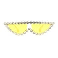 thumbnail image 1 of Large Rhinestone Show Sign Expose Lens Cat Eye Sunglasses Gold Yellow, 1 of 4