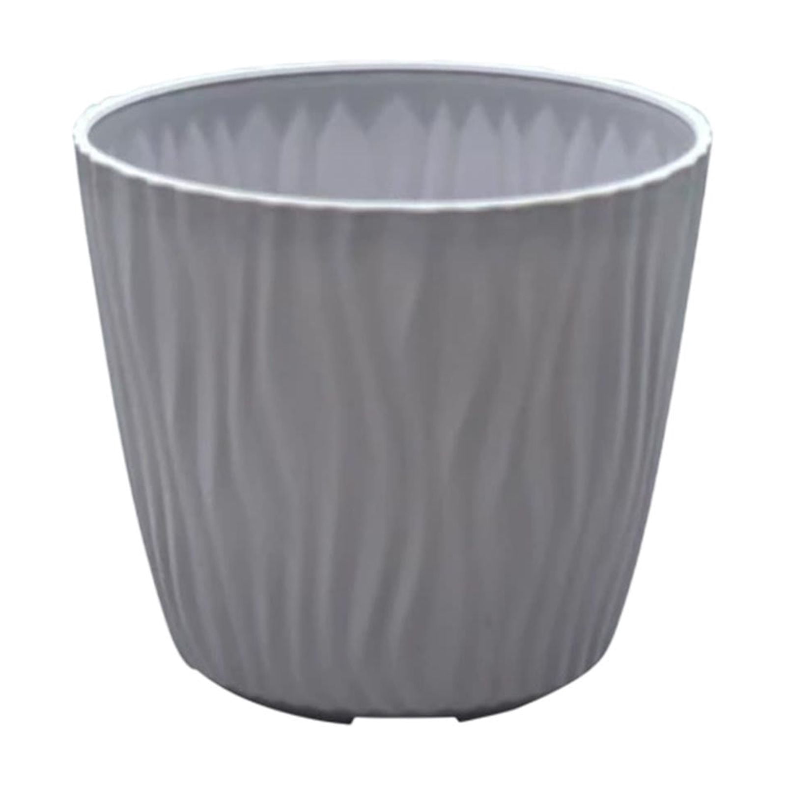 Large Ribbed Circular Flower Pot, Modern Planter for Home Gardening and Balcony s, Textured Indoor and Outdoor Plant Container, Stylish Home Decor Accent
