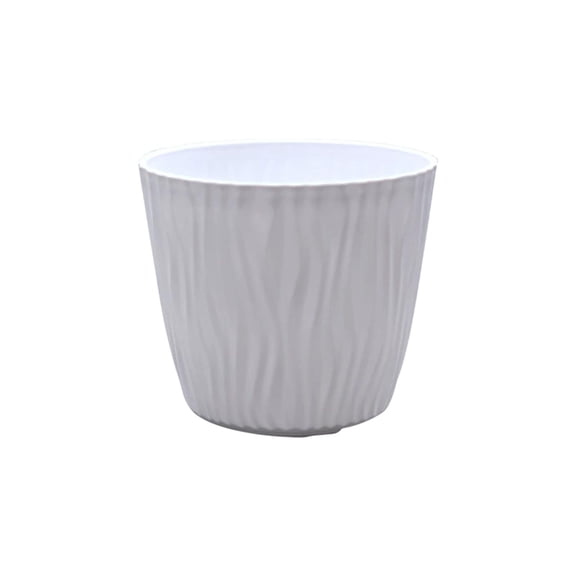 Large Ribbed Circular Flower Pot, Modern Planter for Home Gardening and Balcony s, Textured Indoor and Outdoor Plant Container, Stylish Home Decor Accent