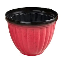 Large Ribbed Planter Pots for Indoor Outdoor Use - Lightweight Durable and Recyclable Design with Hole for Garden and Home