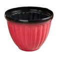 thumbnail image 1 of Large Ribbed Plastic Planter Pots For Indoor Outdoor Garden Lightweight Durable Flower Pot With Hole Recyclable Design - Red, 1 of 5