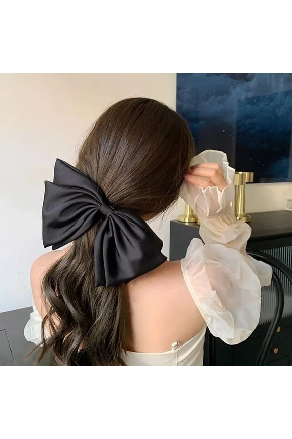 Large Ribbon Bowknot Hair Clips Korean Fashion Black Hairpins Elegant Women Girls Barrettes Hair Accessories Hairgrips Headwear