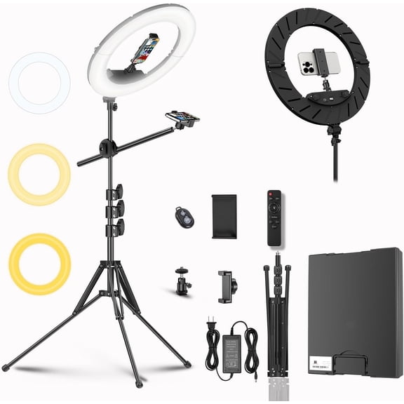 Large Ring Light Kit with 79" Stand, [ Version] 55W 6700K Dimmable,LED 18" Big Ring Light Tripod,Dual Phone Holder for ,,Makeup,Yutobe,Live Stream,Photography,Video Recording