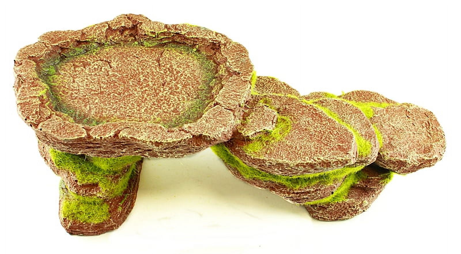 Large Rock with Moss, Artificial Bridge Aquarium Ornament Perfect for Reptile or Tropical Fish Tanks