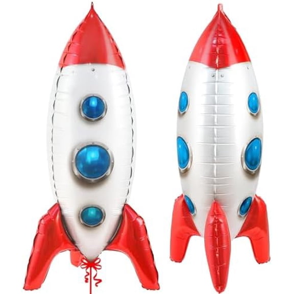 , Large Rocket Balloon for Kids - 33 Inch | Rocket Balloons for Space Party Decorations | Spaceship Balloon | Space Balloons for space Birthday Decorations | rocket Birthday Supplies