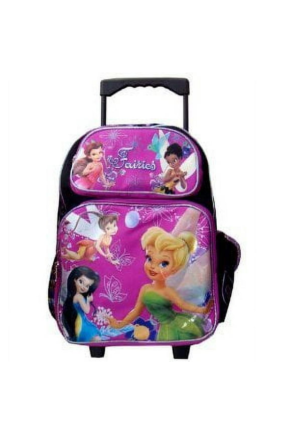 Large Rolling Backpack - Disney - Tinkerbell Fairies Purple School Bag New 498603